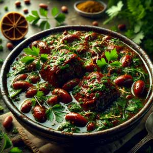 Persian ghormeh sabzi food